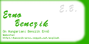 erno benczik business card