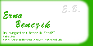 erno benczik business card